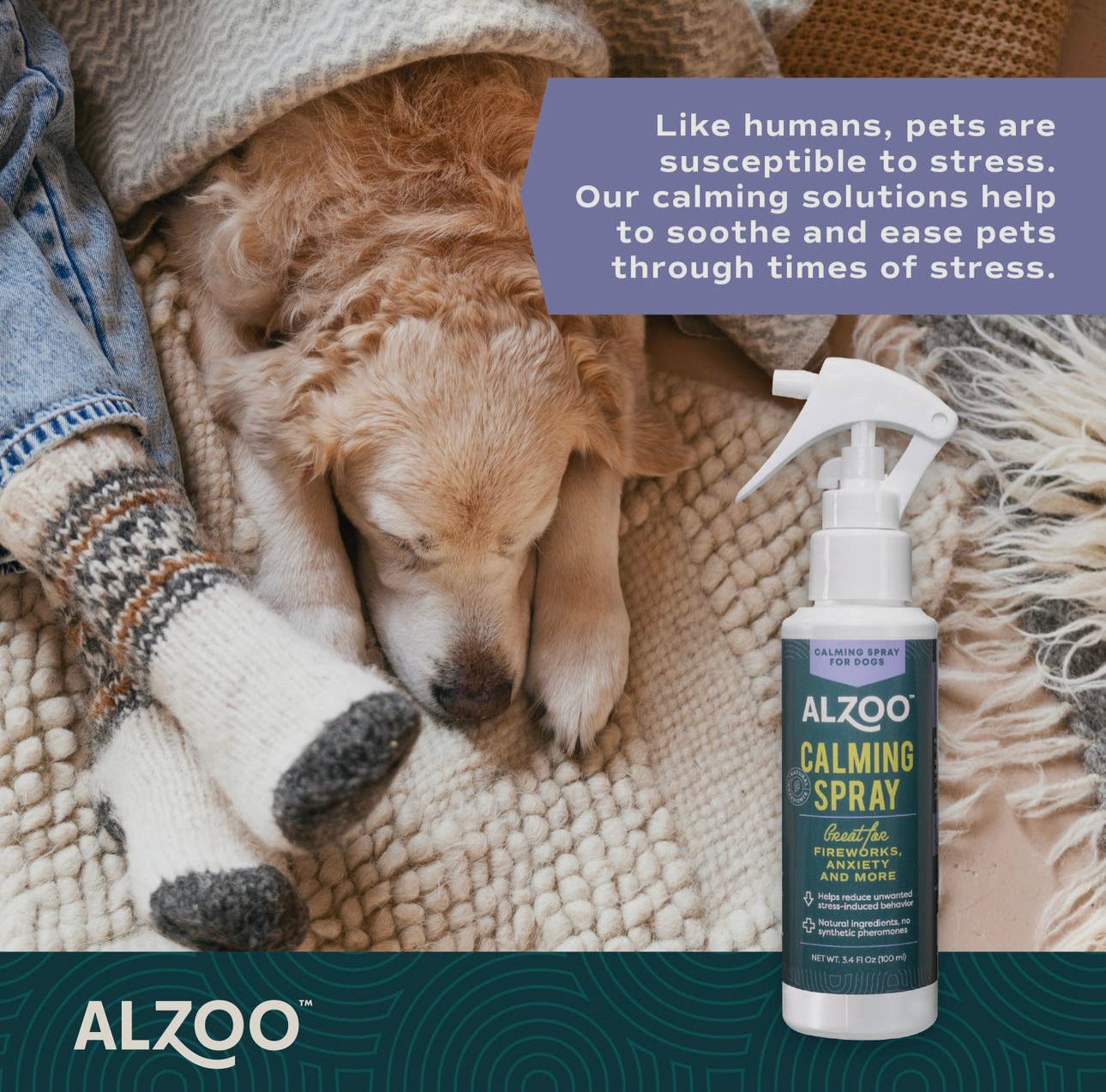ALZOO™ Plant-Based Calming Spray Dog 3.4oz