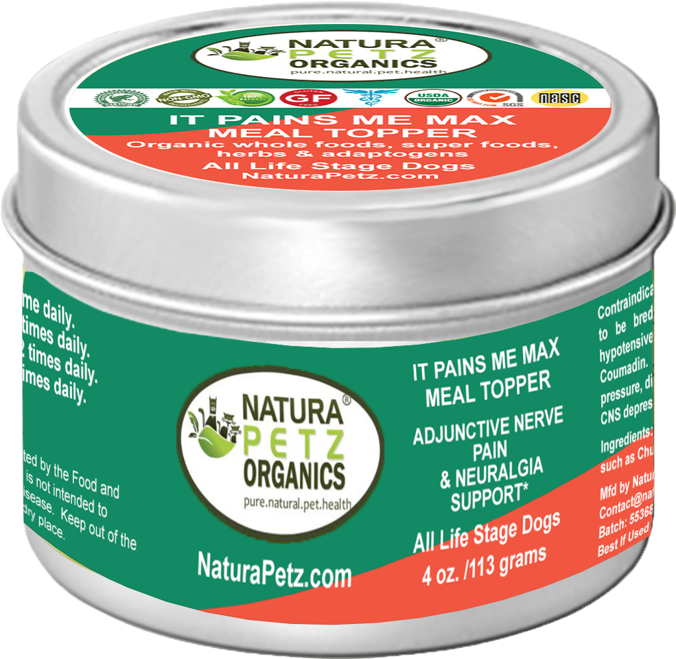 It Pains Me Max Meal Topper* Adjunctive Nerve Pain & Neuralgia Support* Dogs & Cats: It Pains Me Dog Topper 4 Oz. / Turkey Flavoring